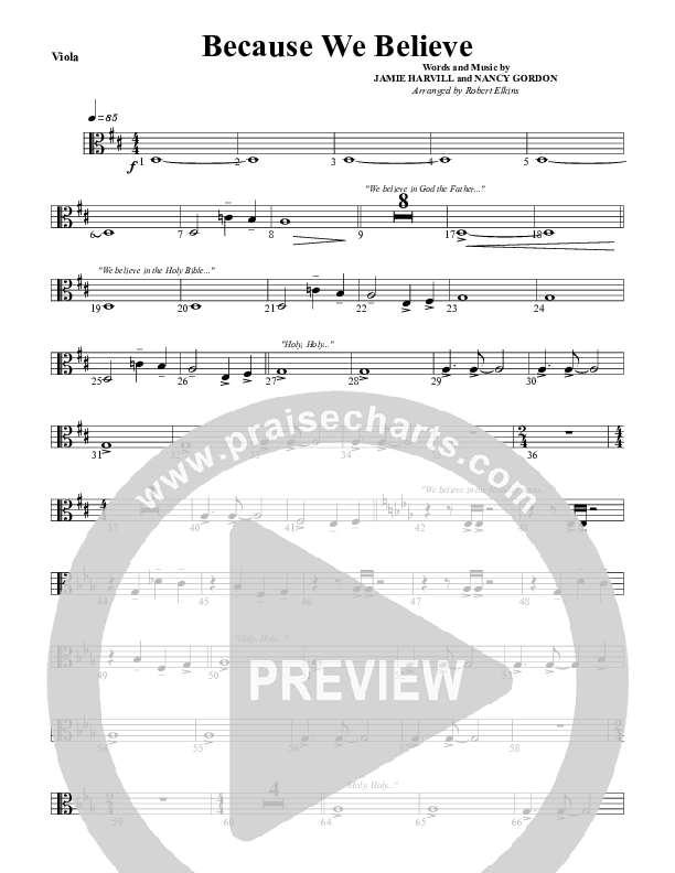 Because We Believe Viola (G3 Worship)