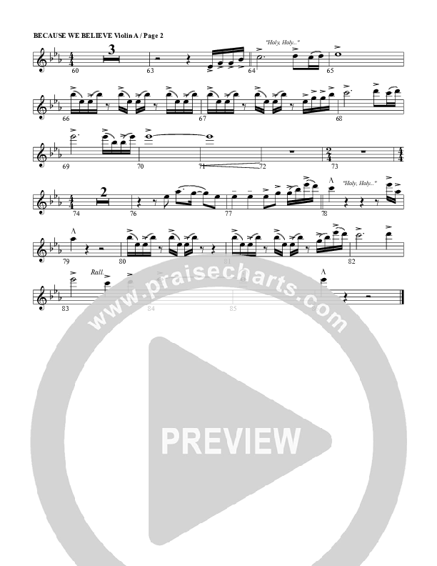Because We Believe Violin 1 (G3 Worship)