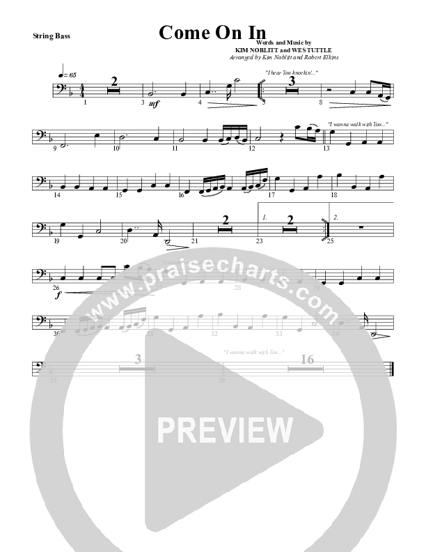 Come On In Double Bass (G3 Worship)