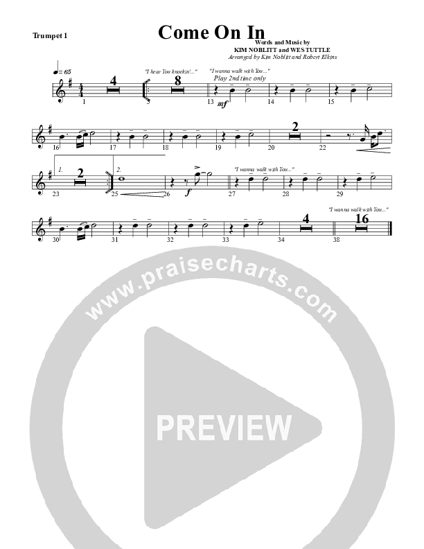 Come On In Trumpet 1 (G3 Worship)