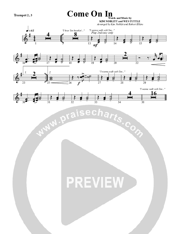 Come On In Trumpet 2/3 (G3 Worship)