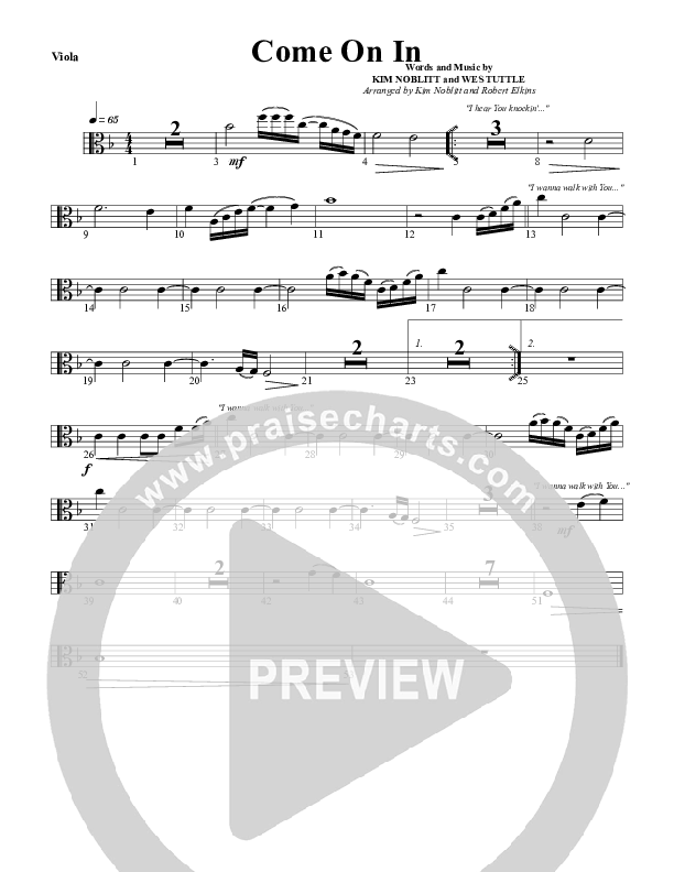 Come On In Viola (G3 Worship)