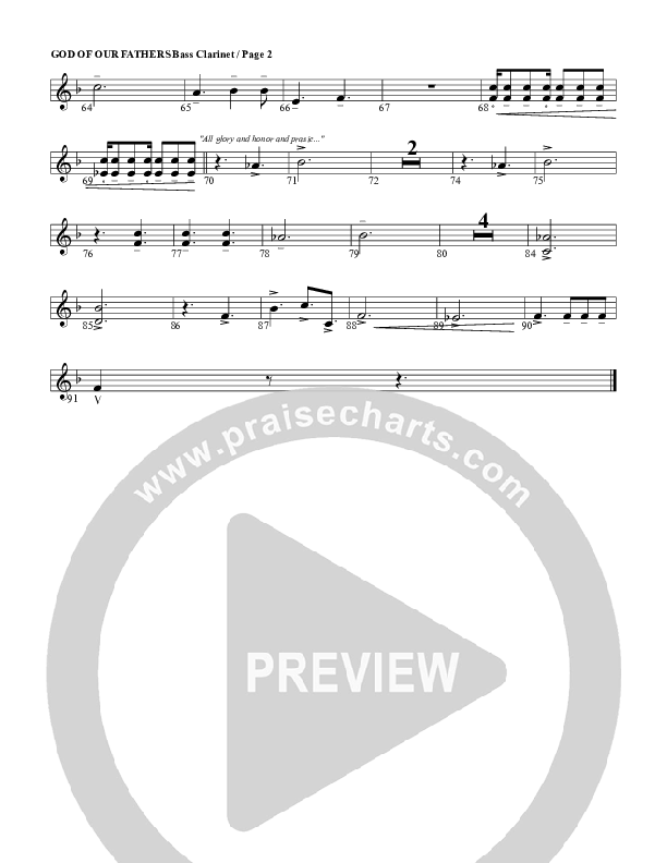 God Of Our Fathers Bass Clarinet (G3 Worship)
