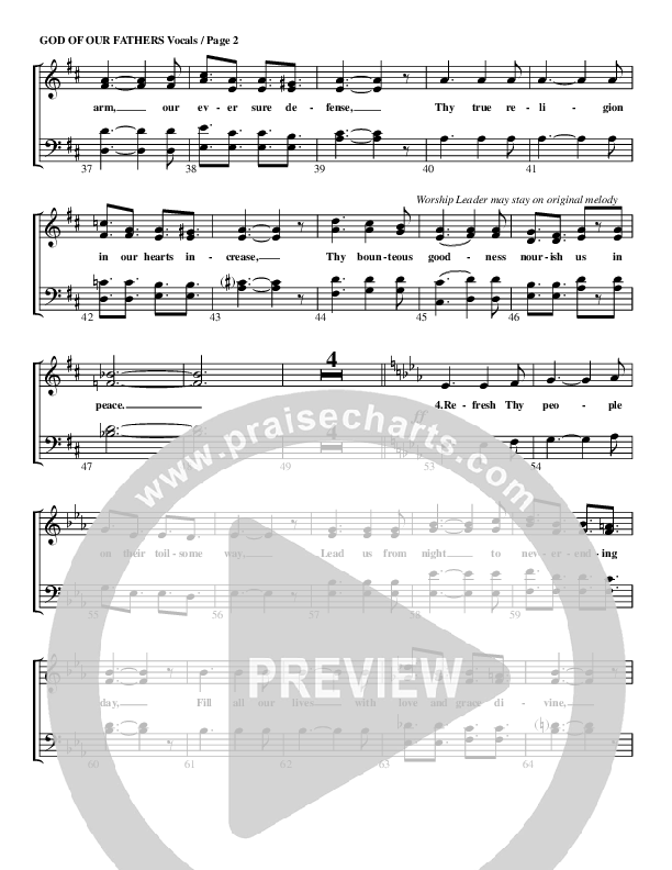 God Of Our Fathers Choir Sheet (G3 Worship)