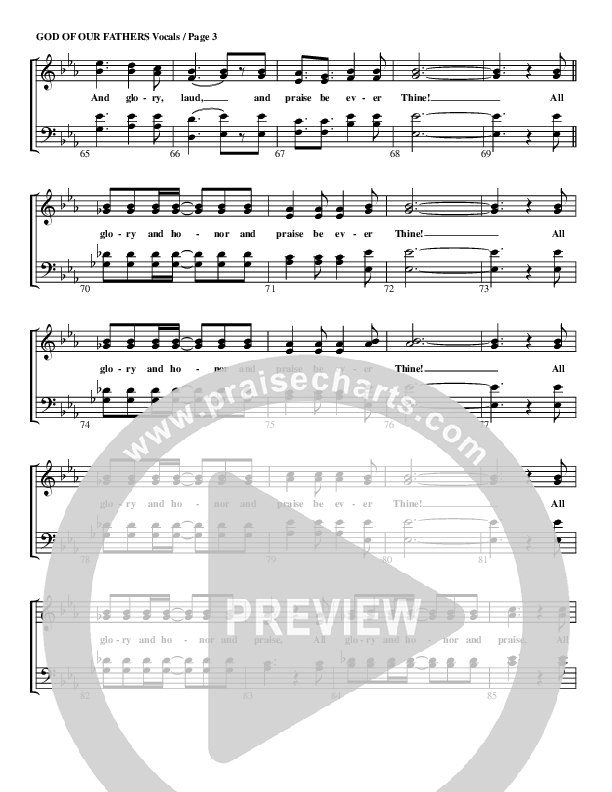 God Of Our Fathers Choir Sheet (G3 Worship)