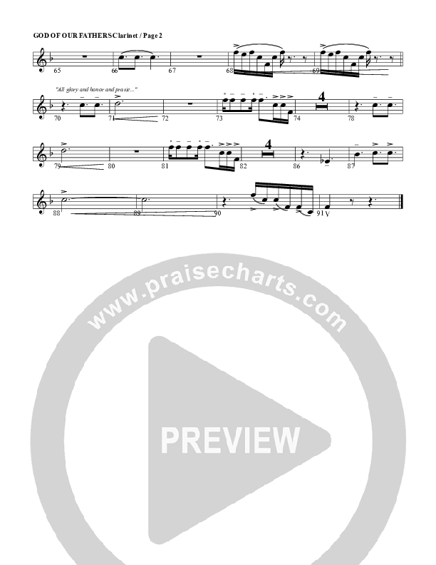 God Of Our Fathers Clarinet (G3 Worship)