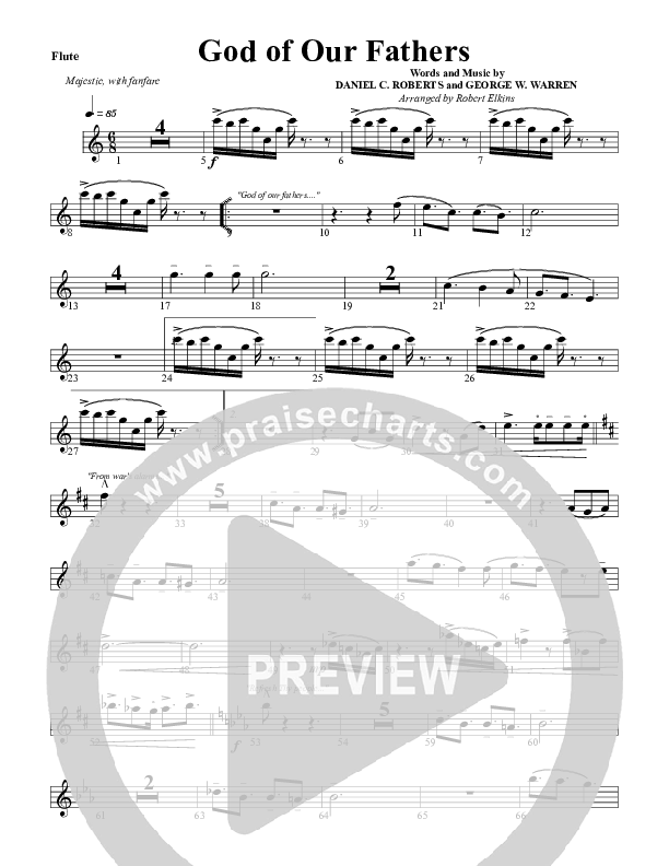 God Of Our Fathers Flute (G3 Worship)