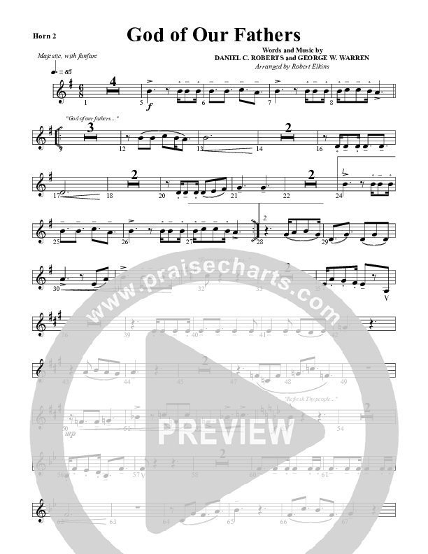 God Of Our Fathers French Horn 2 (G3 Worship)