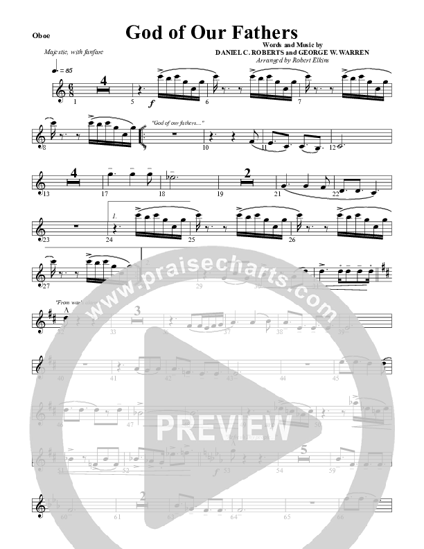 God Of Our Fathers Oboe (G3 Worship)