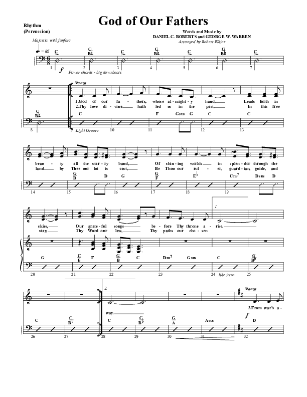 God Of Our Fathers Percussion (G3 Worship)
