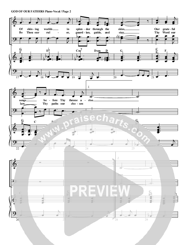 God Of Our Fathers Piano/Vocal (SATB) (G3 Worship)