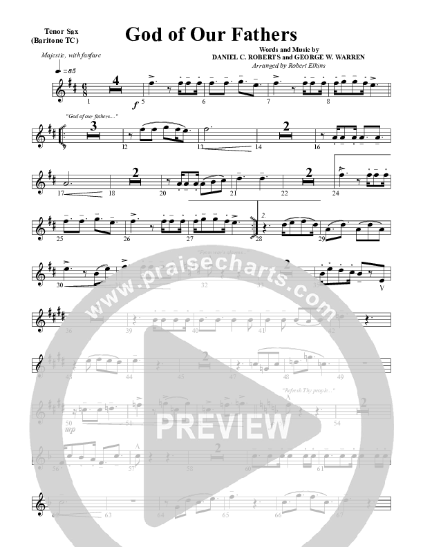 God Of Our Fathers Tenor Sax 2 (G3 Worship)