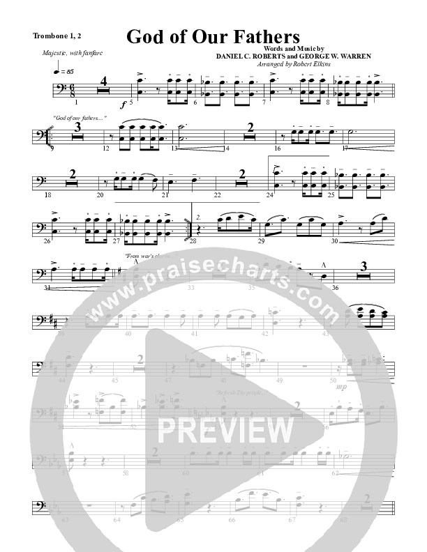 God Of Our Fathers Trombone 1/2 (G3 Worship)