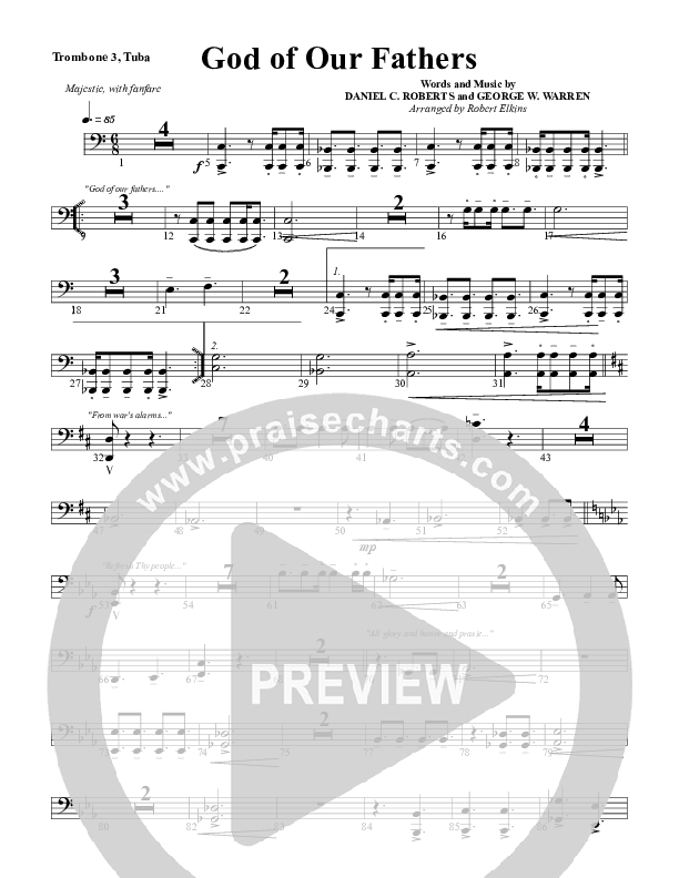 God Of Our Fathers Trombone 3/Tuba (G3 Worship)