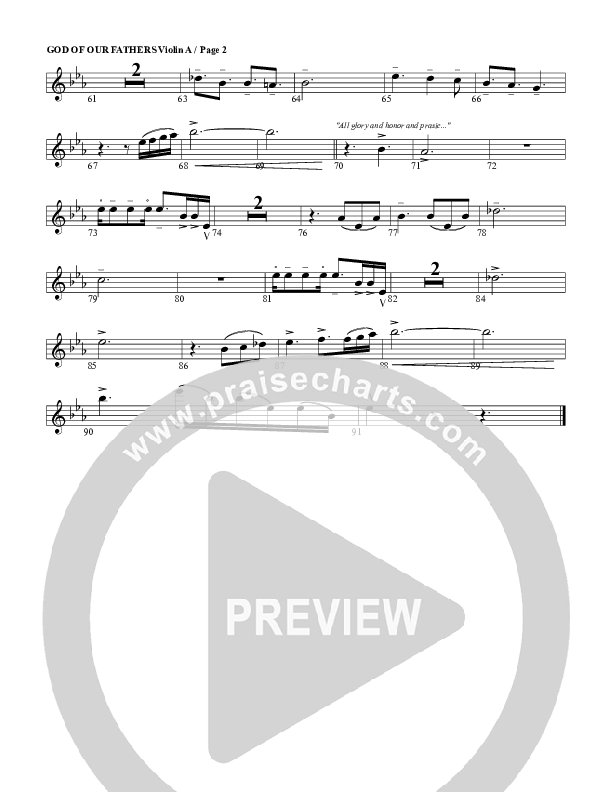 God Of Our Fathers Violin 1 (G3 Worship)