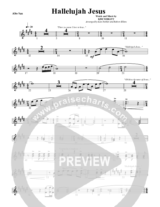 Hallelujah Jesus Alto Sax (G3 Worship)