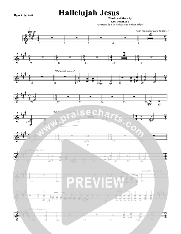 Hallelujah Jesus Bass Clarinet (G3 Worship)