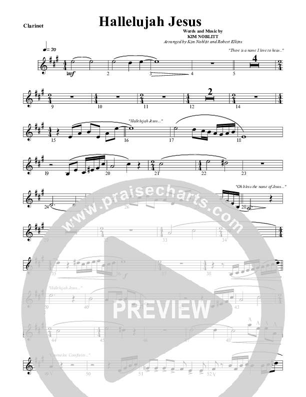 Hallelujah Jesus Clarinet (G3 Worship)