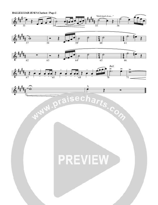 Hallelujah Jesus Clarinet (G3 Worship)