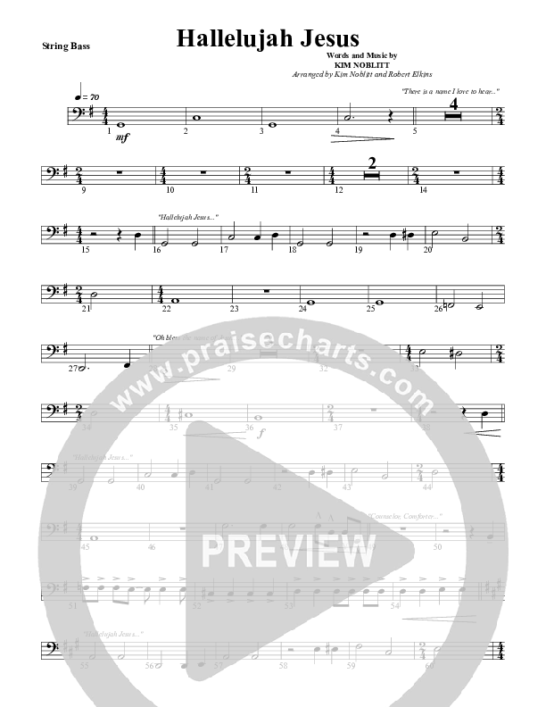 Hallelujah Jesus Double Bass (G3 Worship)