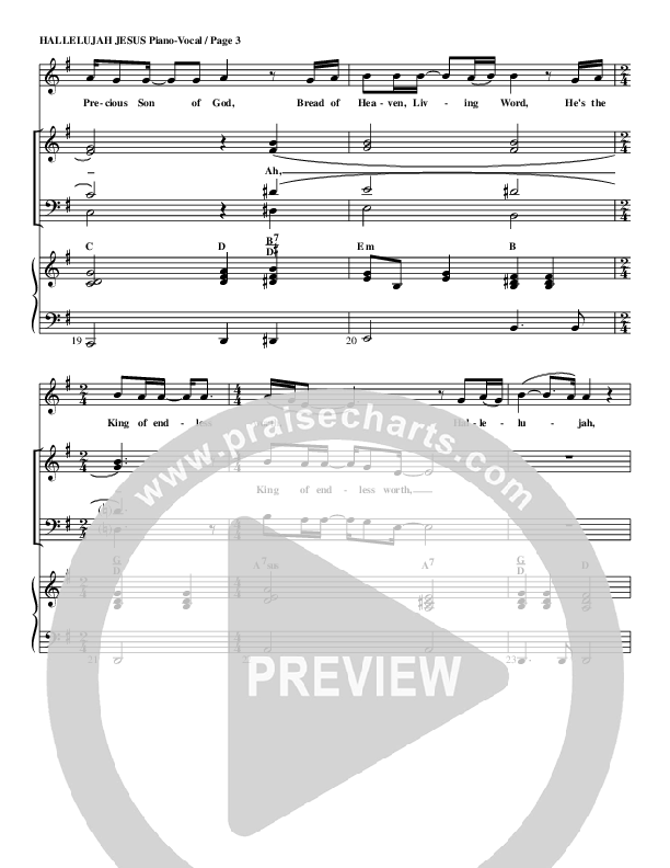 Hallelujah Jesus Piano/Vocal (G3 Worship)