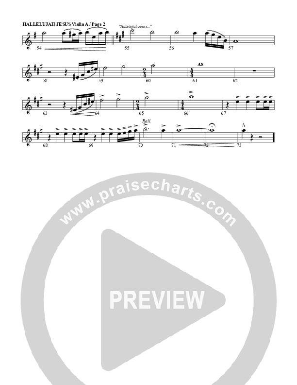 Hallelujah Jesus Violin 1 (G3 Worship)