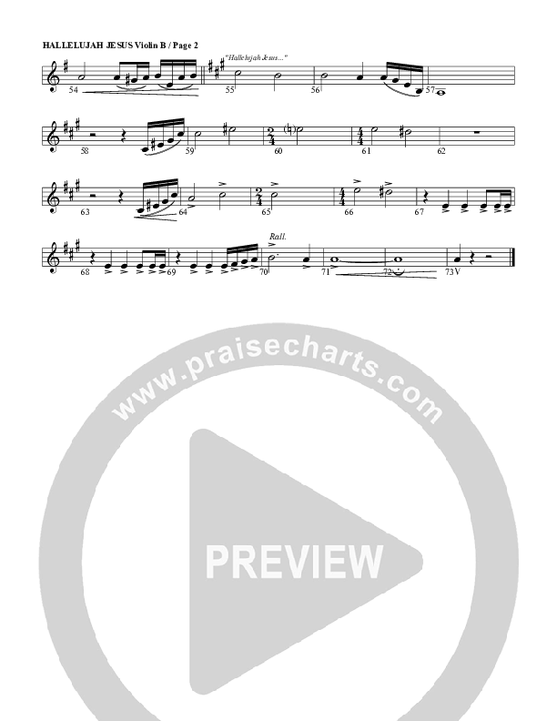 Hallelujah Jesus Violin 2 (G3 Worship)
