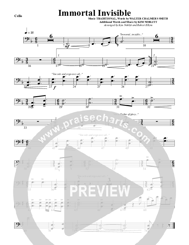 Immortal Invisible Cello (G3 Worship)