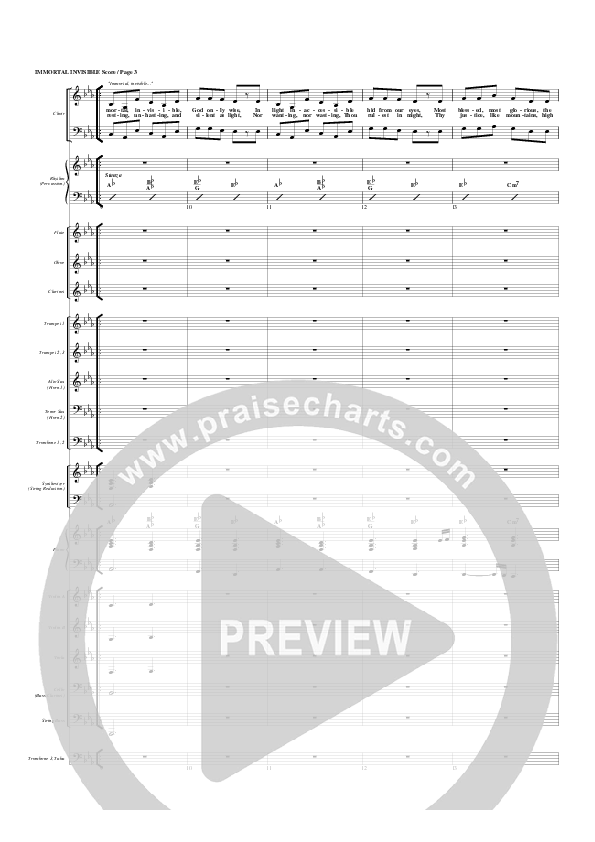 Immortal Invisible Conductor's Score (G3 Worship)