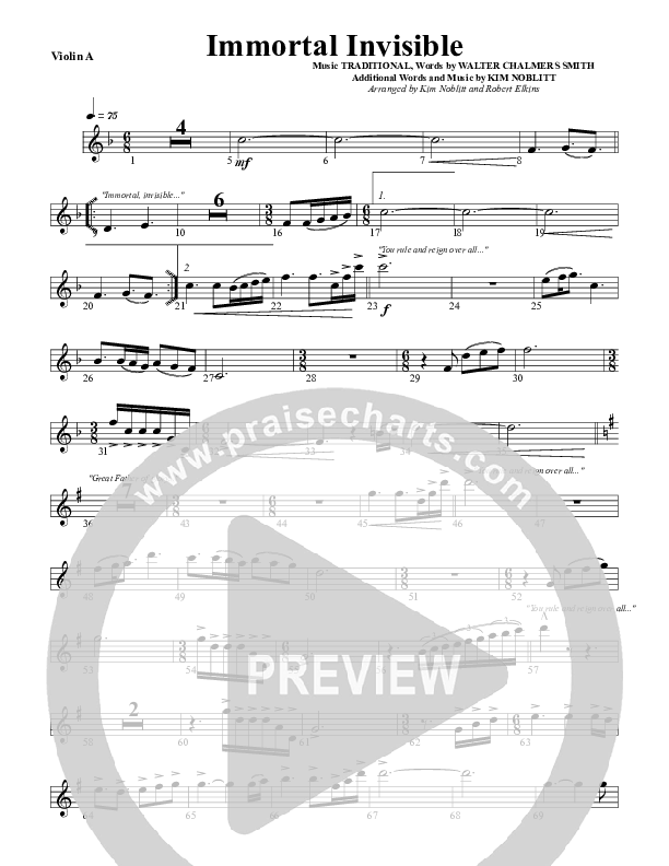 Immortal Invisible Violin 1 (G3 Worship)