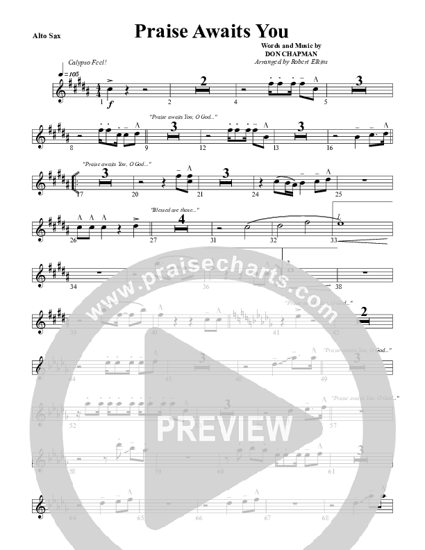 Praise Awaits You Alto Sax (G3 Worship)