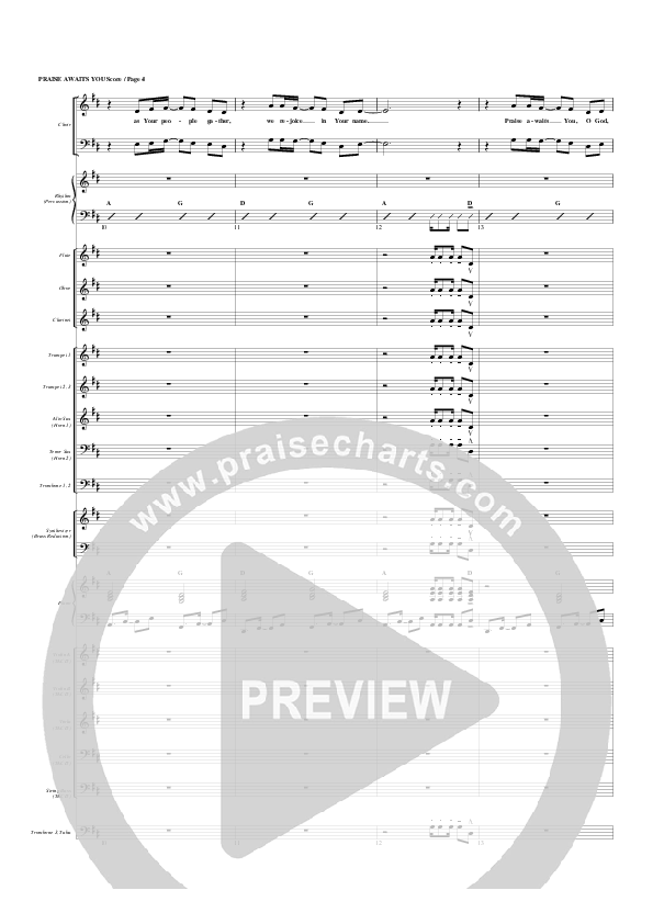 Praise Awaits You Conductor's Score (G3 Worship)