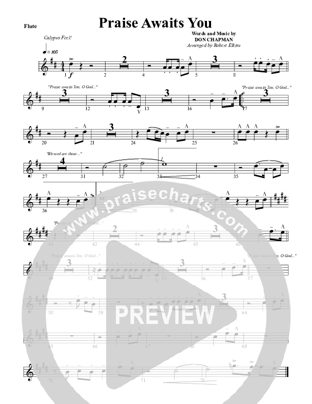 Praise Awaits You Flute (G3 Worship)