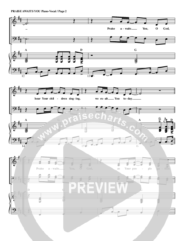 Praise Awaits You Lead & Piano (G3 Worship)