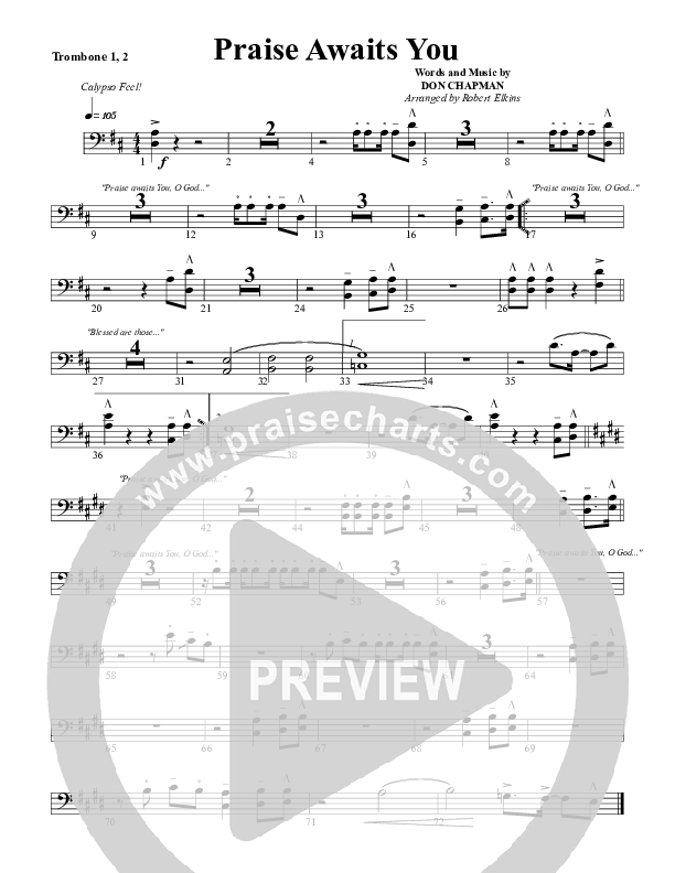 Praise Awaits You Trombone 1/2 (G3 Worship)