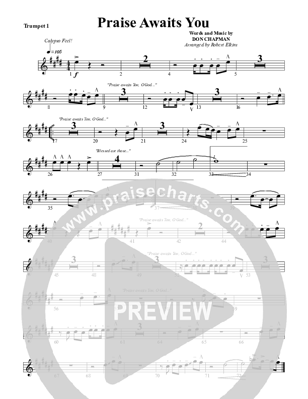 Praise Awaits You Trumpet 1 (G3 Worship)
