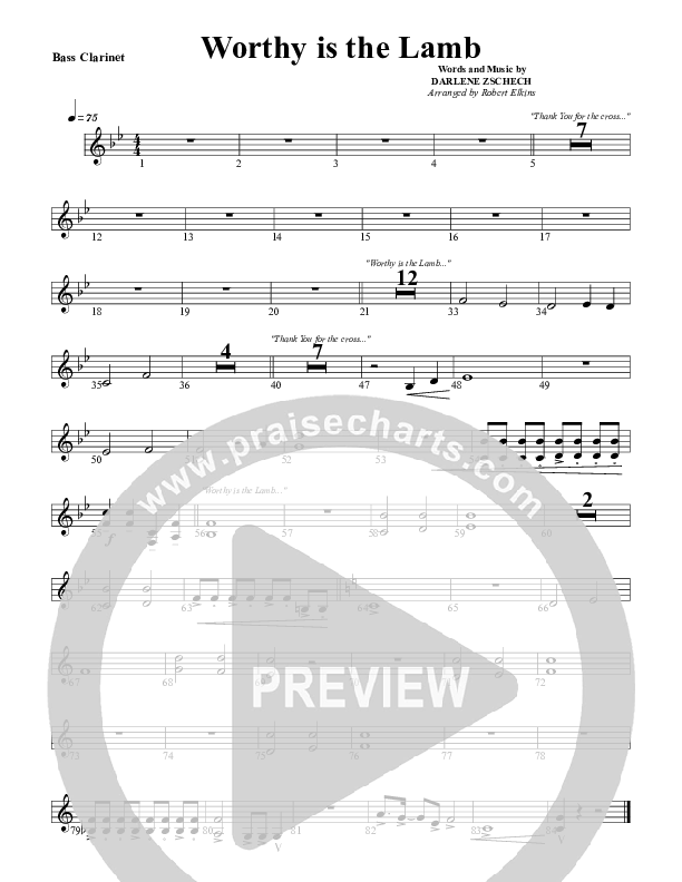 Worthy Is The Lamb Bass Clarinet (G3 Worship)