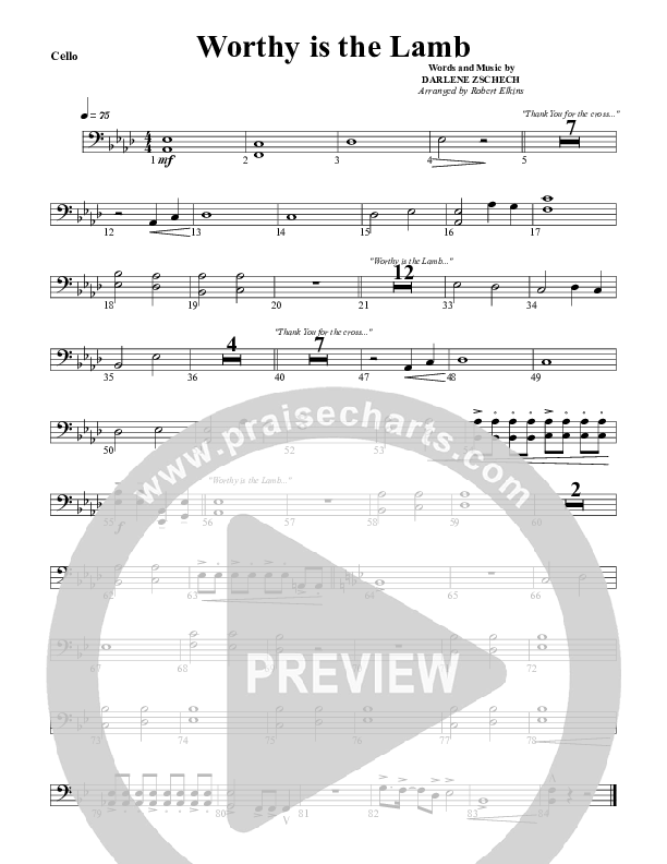 Worthy Is The Lamb Cello (G3 Worship)