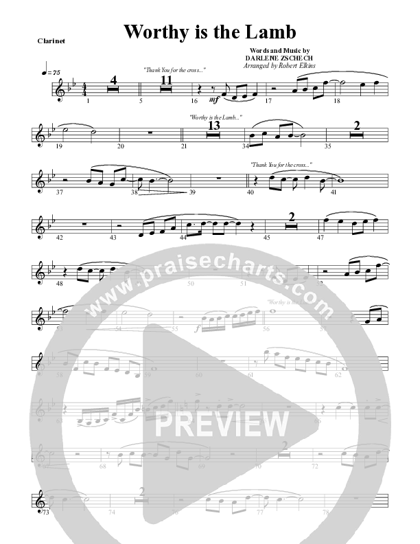 Worthy Is The Lamb Clarinet (G3 Worship)