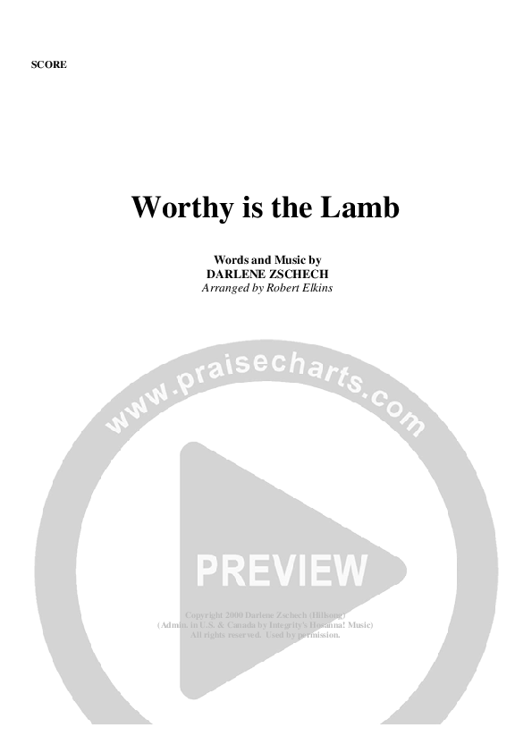Worthy Is The Lamb Cover Sheet (G3 Worship)