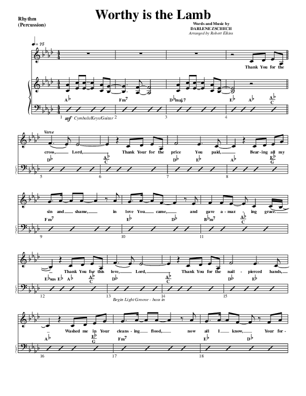 Worthy Is The Lamb Rhythm Chart (G3 Worship)