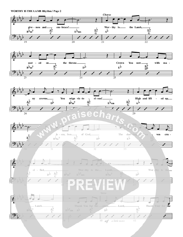 Worthy Is The Lamb Rhythm Chart (G3 Worship)