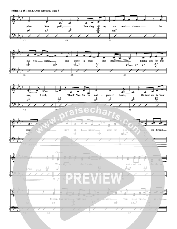Worthy Is The Lamb Rhythm Chart (G3 Worship)