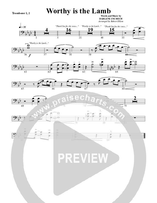 Worthy Is The Lamb Trombone 1/2 (G3 Worship)