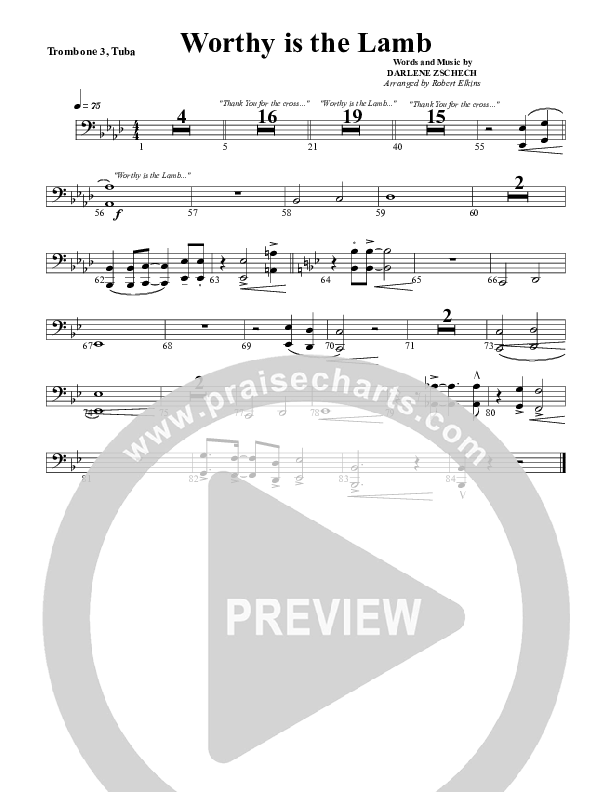 Worthy Is The Lamb Trombone 3/Tuba (G3 Worship)