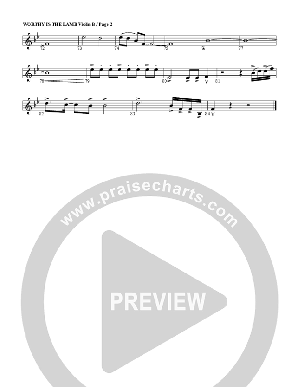 Worthy Is The Lamb Violin 2 (G3 Worship)