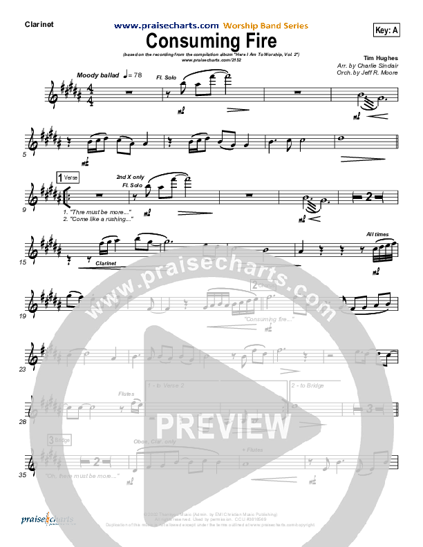 Consuming Fire Clarinet (Tim Hughes)