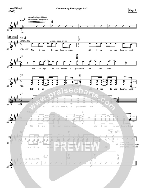 Consuming Fire Lead Sheet (SAT) (Tim Hughes)