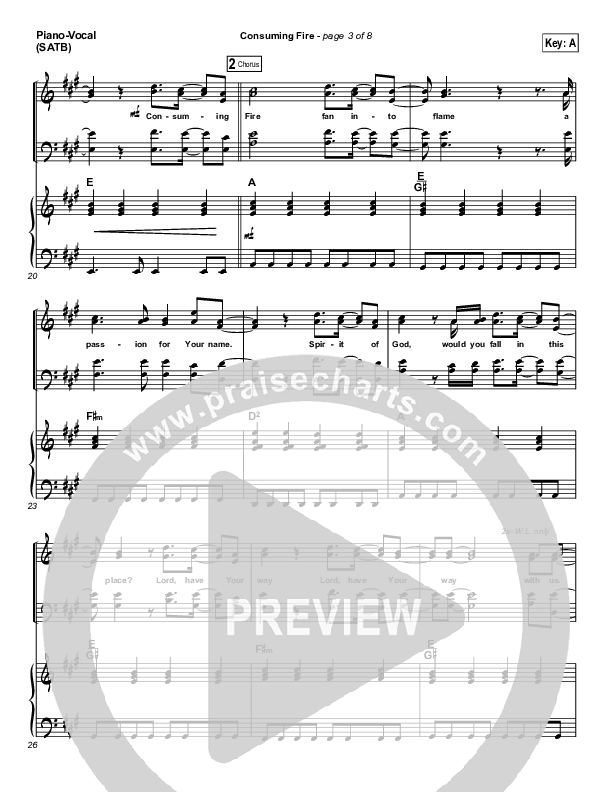 Consuming Fire Piano/Vocal (SATB) (Tim Hughes)