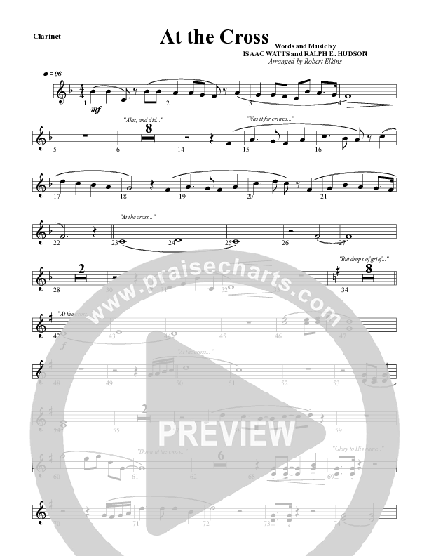 At The Cross Clarinet (G3 Worship)